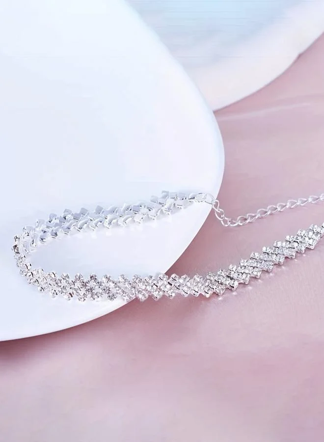 Take Two  Women Silver Rhinestone Anklet for Women | Best Price UAE